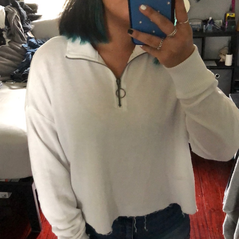half zip collared long sleeve